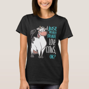I Freaking Love Cows Funny Cow Gif For Kids Adults T-Shirt