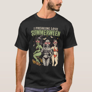 I Freaking Love Summerween Halloween Mummy Witch V T-Shirt