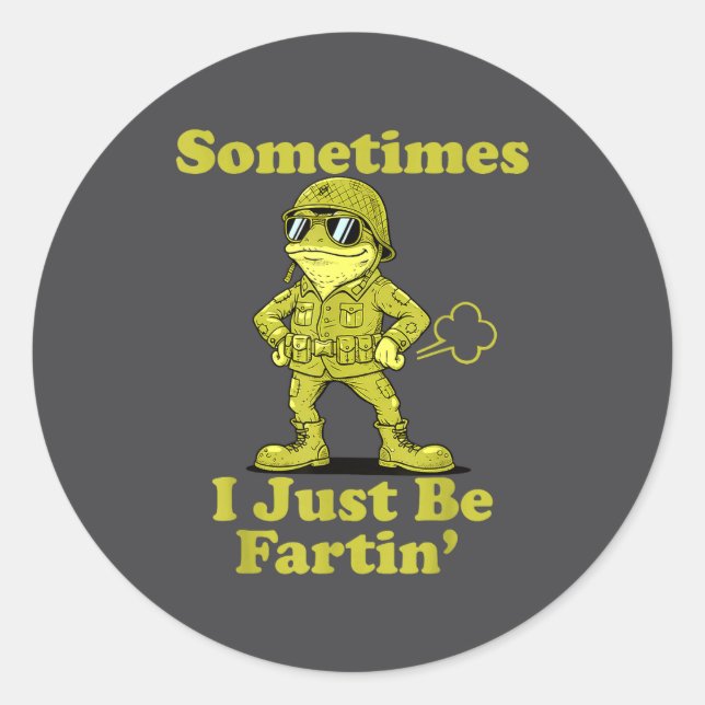 I Frog Humor Sarcastic Sometimes Just Fartin Joke Classic Round Sticker (Front)