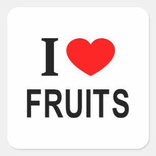 I ❤️ FRUITS I LOVE FRUITS I HEART FRUITS SQUARE STICKER