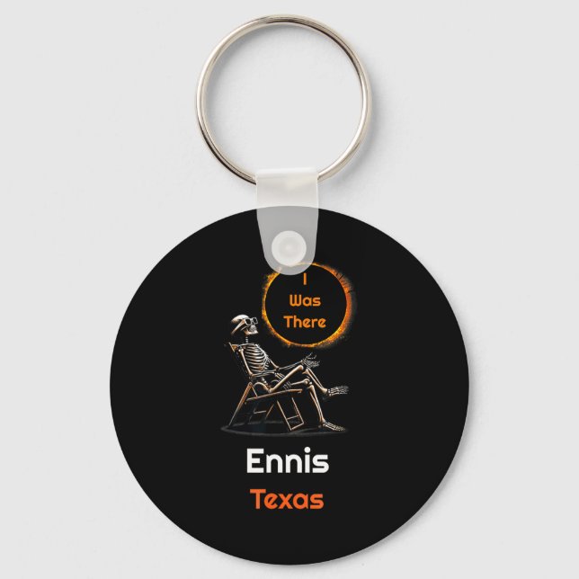 I Funny Solar Eclipse Ennis Texas There Keychain (Front)