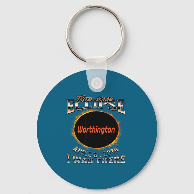 I Funny Solar Eclipse Worthington Indiana There Keychain (Front)