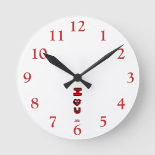 I Fuzzy U Acrylic Wall Clock