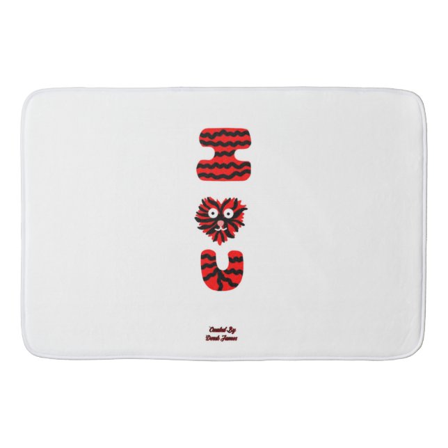 I Fuzzy U Large Bath Mat (Front)