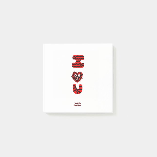 I Fuzzy U Post-it Notes (7.6 cm x 7.6 cm) (Front)