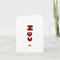 I Fuzzy U Small Vertical Greeting Card