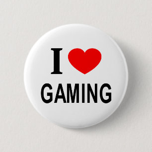 I ❤️ GAMING I LOVE GAMING I HEART GAMING 2 INCH ROUND BUTTON