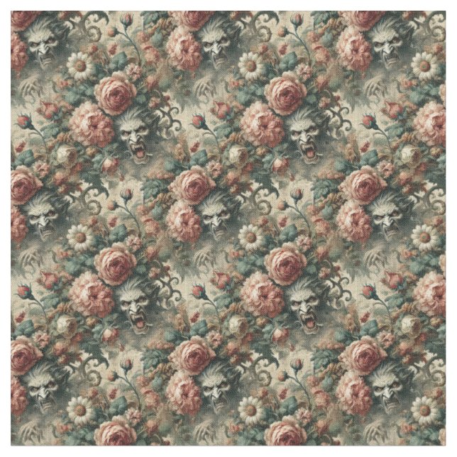 I Gave It Prey – Gothic Victorian Dense Tile Fabric (Close Up)