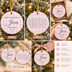 I Gave My Heart to Jesus Christmas Ceramic Ornament