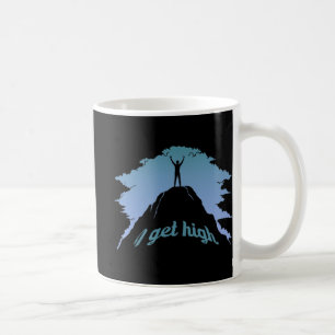 I Get High Fun Rock Climbing Humour Climber Pun Coffee Mug