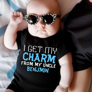 I Get My Charm From My Uncle (Uncle's Name) Baby Bodysuit