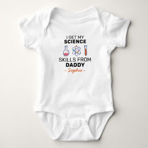 I Get My Science Skills from Daddy, Cute Scientist Baby Bodysuit