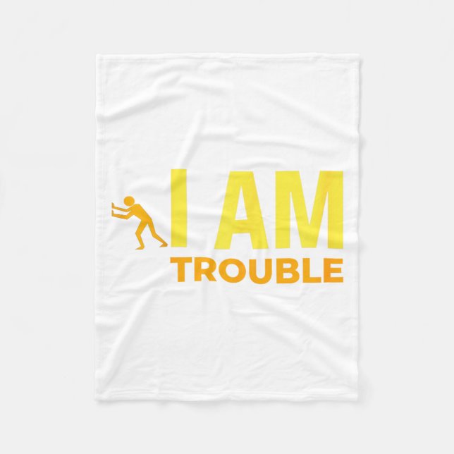 I Get Us Into Out Of Trouble Set Matching Couples  Fleece Blanket (Front)