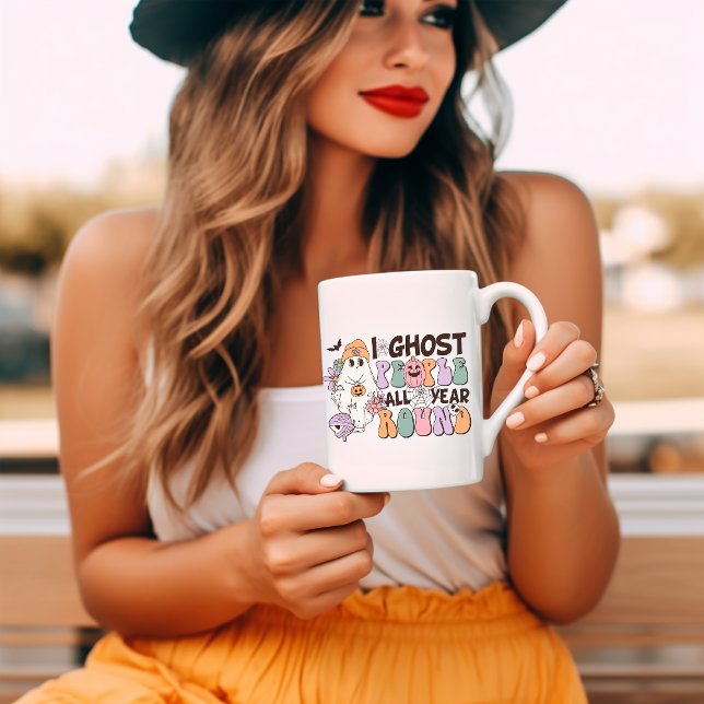 I ghost people all year round groovy Halloween Coffee Mug (Creator Uploaded)
