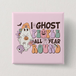 I Ghost People Halloween 2 Inch Square Button