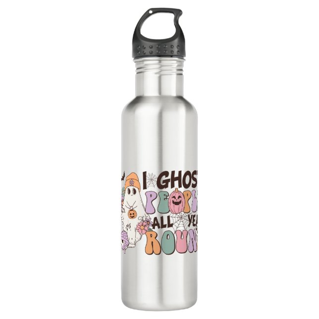 I Ghost People Halloween 710 Ml Water Bottle (Front)