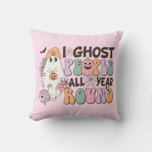 I Ghost People Halloween Throw Pillow