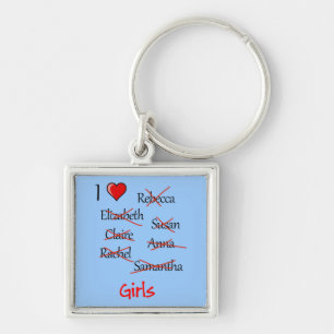'I ♥ Girls' Keychain