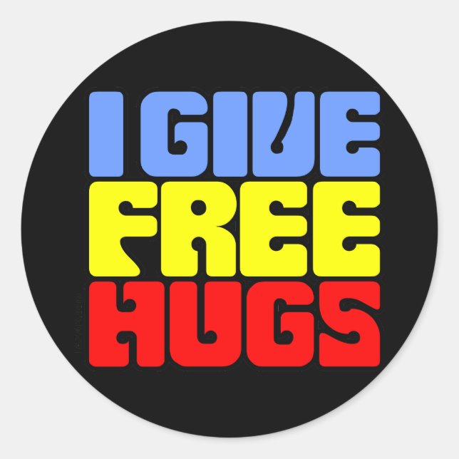 I Give Free Hugs Classic Round Sticker (Front)