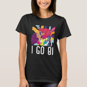 I Go Bi Bisexual Rainbow Pride March Bisexuality L T-Shirt