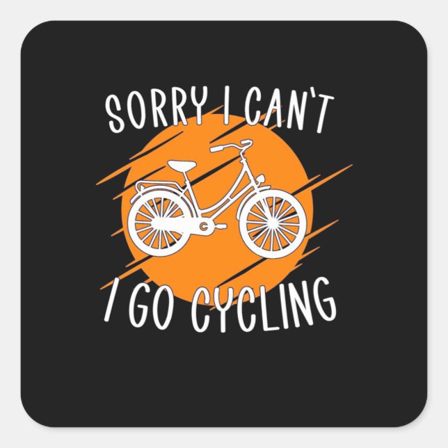 I Go Cycling Square Sticker (Front)