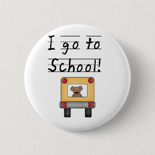 I Go To School 2 Inch Round Button