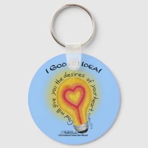 I God an Idea Lightbulb Keychain
