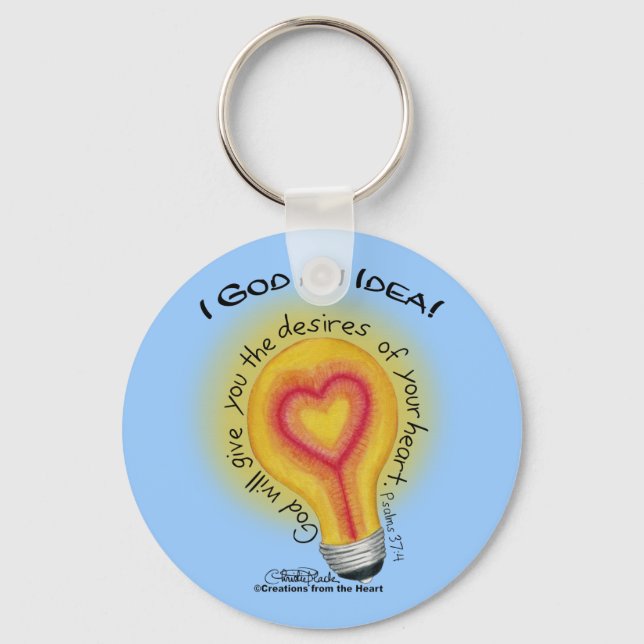 I God an Idea Lightbulb Keychain (Front)