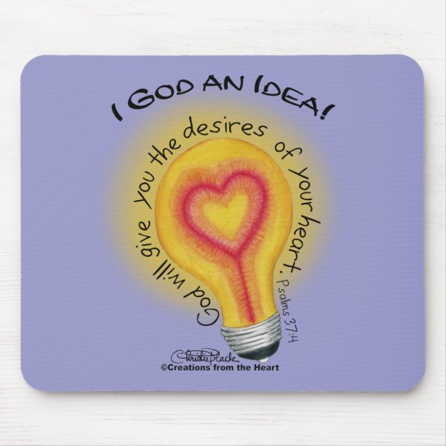 I God an Idea Lightbulb Mouse Pad (Front)