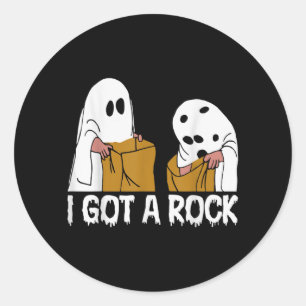 I Got A Rock Scary Ghost Halloween Classic Round Sticker