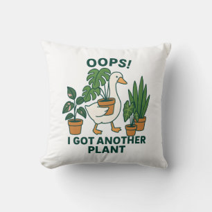 I Got Another Plant Cute Silly Goose Plant Lover Throw Pillow