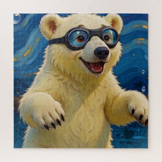 I Got Bubbles - Polar Bear Cub In Water Jigsaw Puzzle