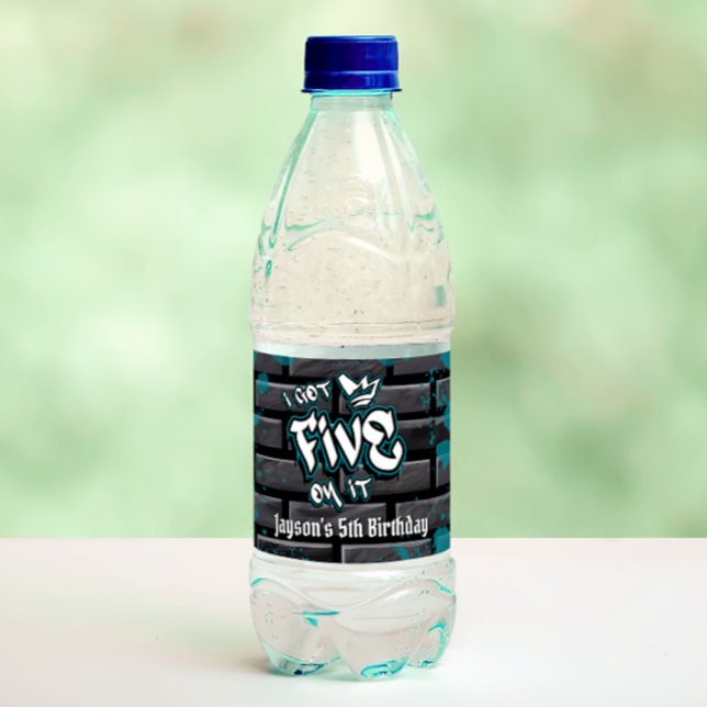 I got Five on it - Boy 5th Birthday Water Bottle Label (I got Five on it - Boy 5th Birthday Water Bottle Label)