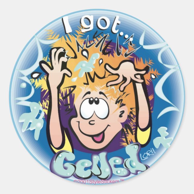 I Got Gelled! StyleStickers™ ©2009 LT Classic Round Sticker (Front)
