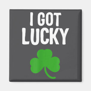 I Got Lucky Dad St Patricks Day Pregnancy Announce Magnet