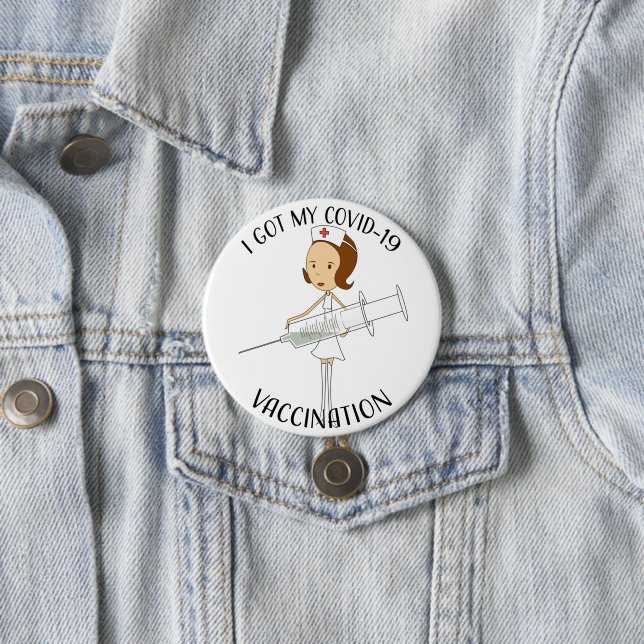 I Got My Covid-19 Vaccination 3 Inch Round Button (In Situ)
