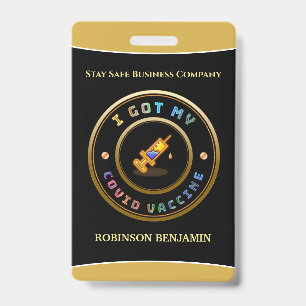 I Got My Covid Vaccine Business Logo Badge