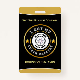 I Got My Covid Vaccine Business Logo Personalize Badge