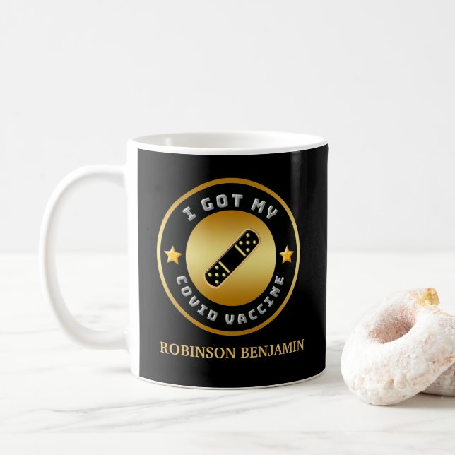 I Got My Covid Vaccine Vaccination  Coffee Mug (With Donut)