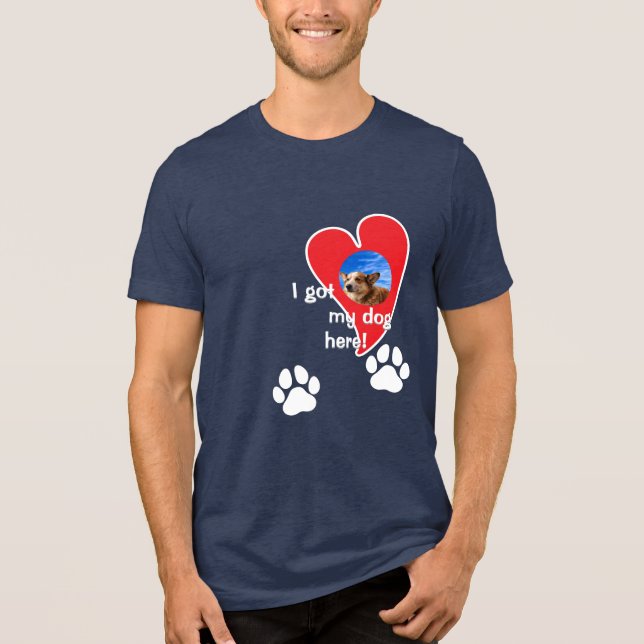 I got my dog here! Photo Custom - Dark Tri-Blend Shirt (Front)