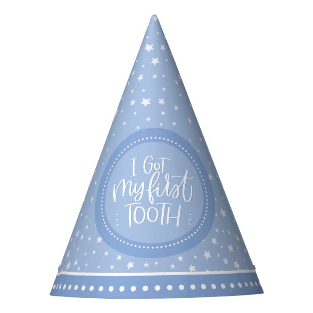 I Got My First Tooth Blue Party Hat (Front)