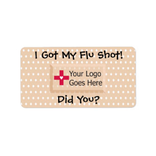 I got my flu shot faux bandage label