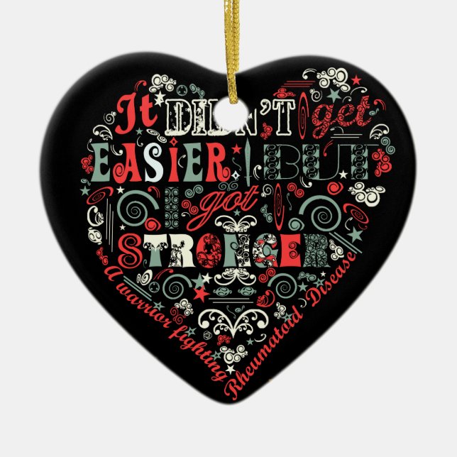 I got stronger heart ceramic ornament (Front)