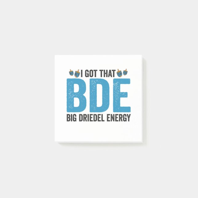 I Got that Big Dreidel Energy Funny Jewish Holiday Post-it Notes (Front)