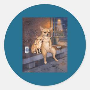 I Got That Dog In Me Funny Chihuahua Smoking Beer Classic Round Sticker