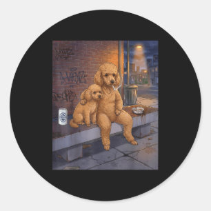 I Got That Dog In Me Funny Poodle Smoking Beer Mem Classic Round Sticker