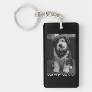 I Got That Dog In Me Funny Sheepadoodle Photo Keychain
