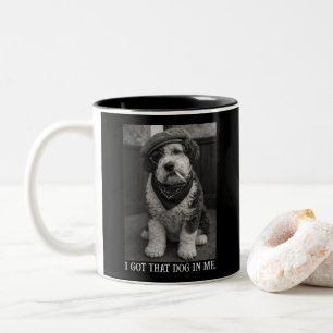 I Got That Dog In Me Funny Sheepadoodle Photo Two-Tone Coffee Mug