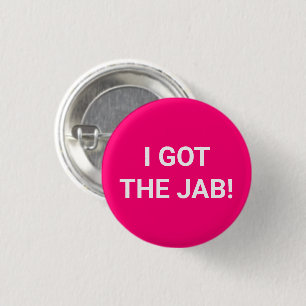 I got the Jab hot pink fuchsia Vaccinated 1 Inch Round Button