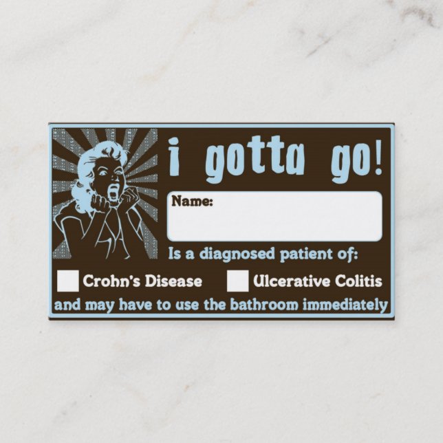 I Gotta Go! Great Bowel Movement Wallet Card (Front)